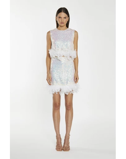 Glamorous - Feather trim mini skirt