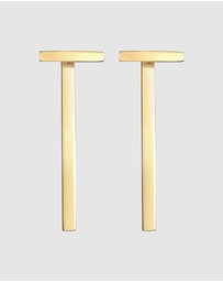 Elli Jewelry - Earrings Ear Hanger Rod Geo Minimalist in 925 Sterling Silver Gold Plated
