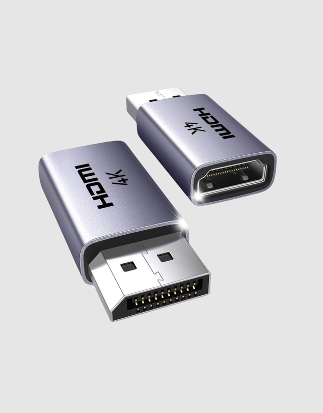 Ugreen - UGREEN DisplayPort to HDMI 4K Adapter 2 Pack Aluminium Housing Plug and Play Black