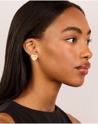 Lovisa - Waterproof Gold Plated Stainless Steel Puffy Heart Stud Earrings