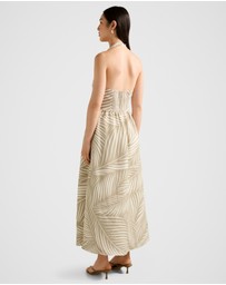 Forever New - Lilian Wrap Linen Halter Neck Midi Dress