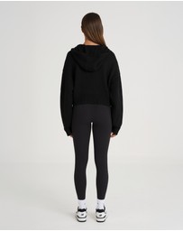 All Fenix - Zip Up Crop Knit Hoodie