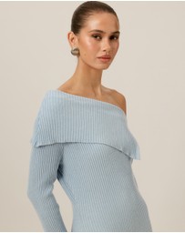 Tussah - Chloe Off Shoulder Knitted Midi Dress