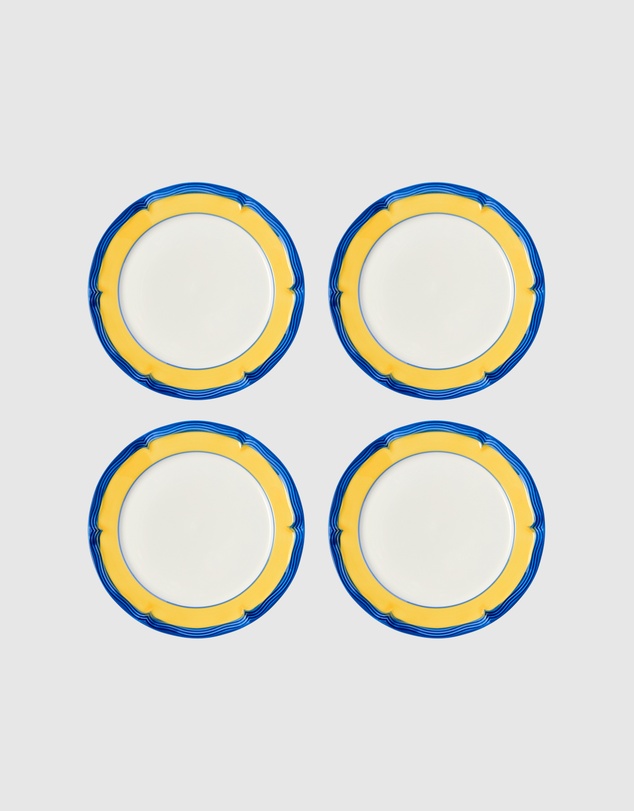 In The Roundhouse - Yellow & Blue Soft Scallop Dining Set