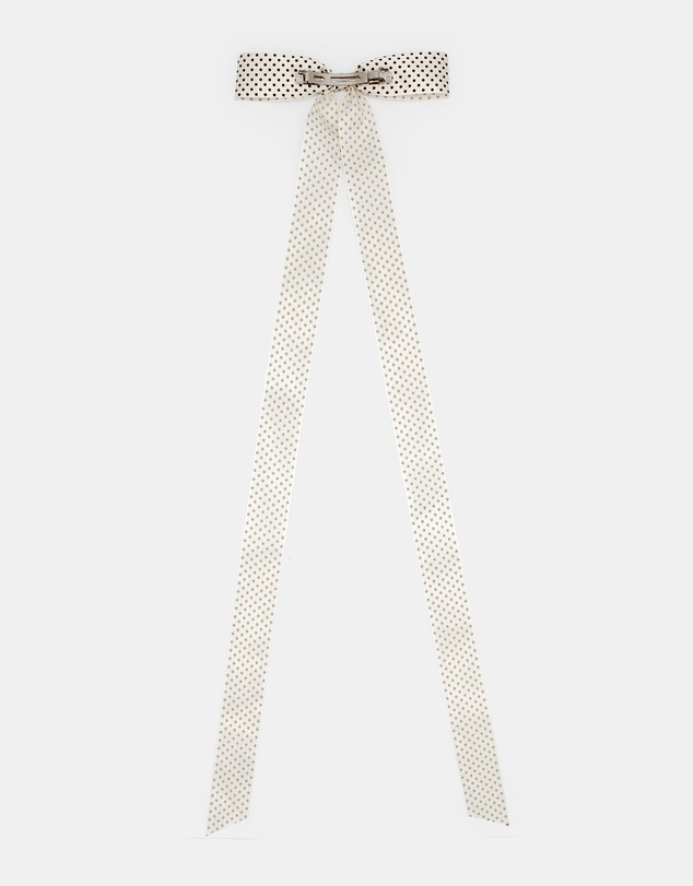Morgan & Taylor - Lala Hair Bow in White with Black Polk Dots