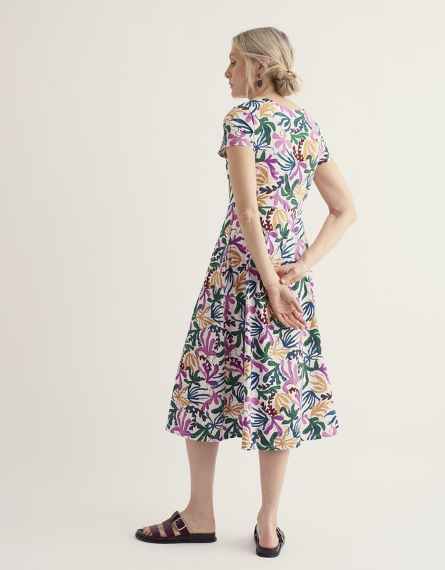 Seasalt - Veronica Short Sleeve Midi Dress in GOTS-Certified Organic Cotton