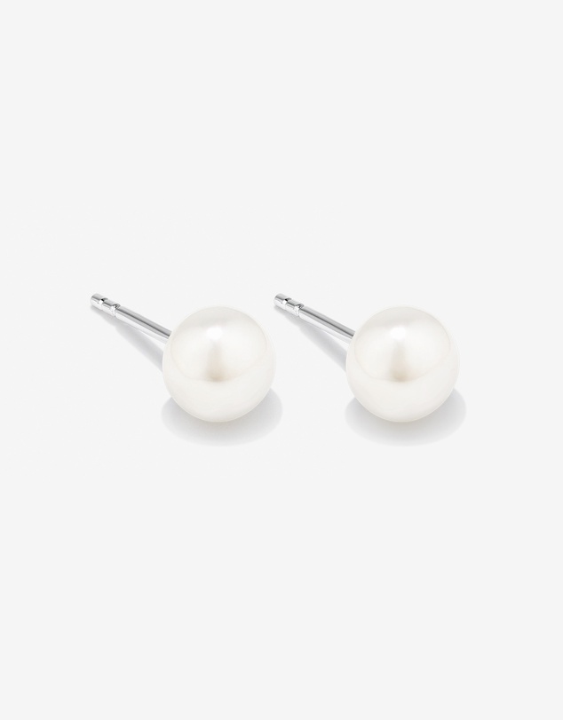 Michael Hill - Stud Earrings with 6-6.5mm Button Cultured Freshwater Pearls in Sterling Silver