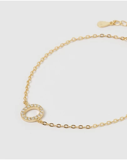 Izoa - Crystal Letter O Bracelet