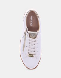 Mia Vita - Luna Zip Casual Sneaker - White/Tan