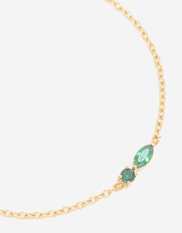 Lovisa - Waterproof Gold Plated Stainless Steel May Green Cubic Zirconia Birthstone Bracelet