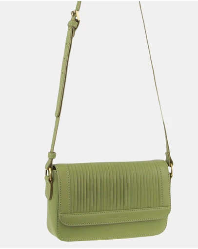 Pierre Cardin - Pierre Cardin Leather Pleated Design Crossbody Bag