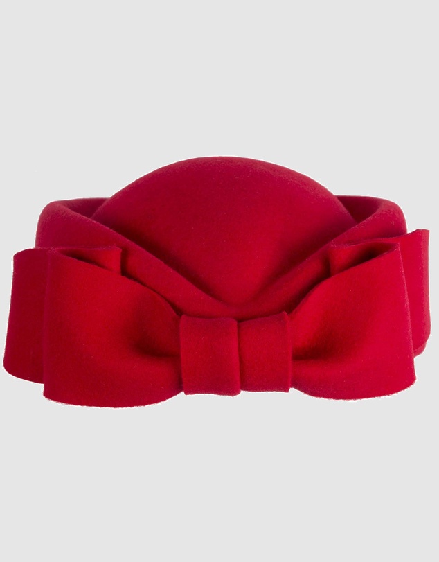 Max Alexander - Felt Red Pillbox Hat