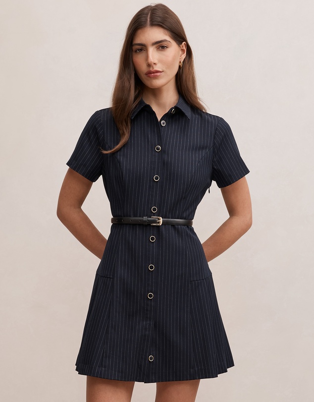 Forever New - Gigi Pleated Button Down Mini Dress
