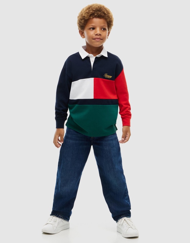 Tommy Hilfiger - Rugby Stripe Long Sleeve Polo Shirt - Kids