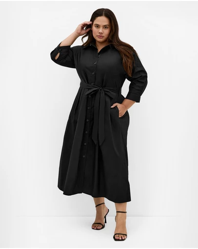 City Chic - Angel Cotton Shirt Dress