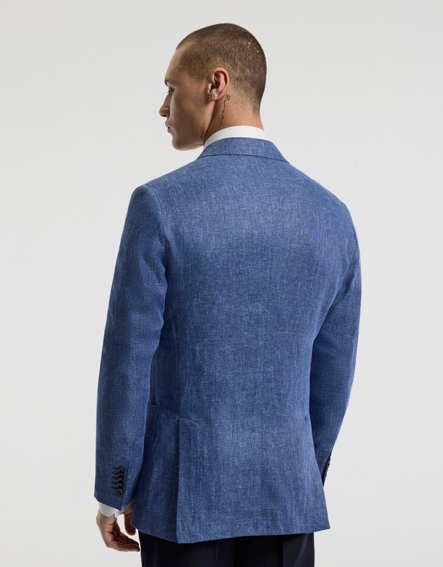 Calibre - Linen Lyocell Twill Double-Breasted Blazer Blue