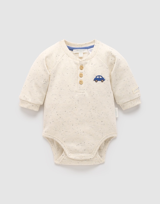 Purebaby - Thick Henley Bodysuit -Kids-Babies