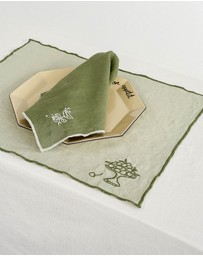 Black Blaze - Embroidered Linen Placemat Set