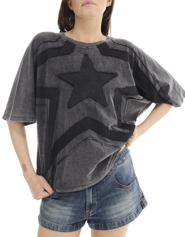 THE TALES - Black Star 3D Batwing Tee