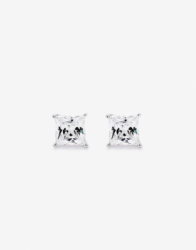 Michael Hill - 6mm Princess-Cut Cubic Zirconia Solitaire Stud Earrings in Sterling Silver