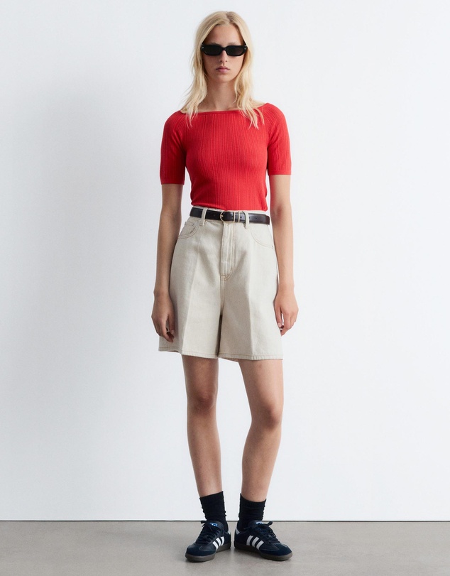 & Other Stories - Rib-Knit Off-Shoulder Top
