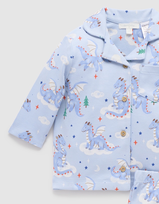 Purebaby - Thick Button Up Pyjama Set -Kids-Babies