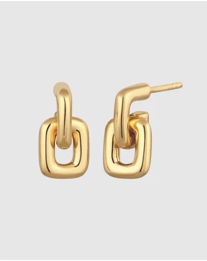 Elli Jewelry - Chain Link Stud Earrings in Gold-Plated 925 Silver