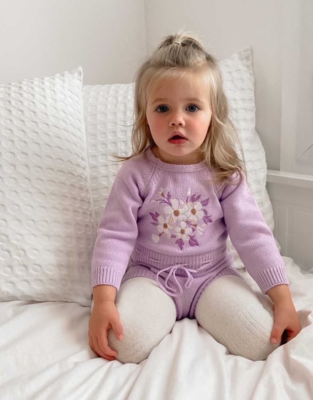 WITH LOVE FOR KIDS - Long Sleeve Knitted Romper - Babies