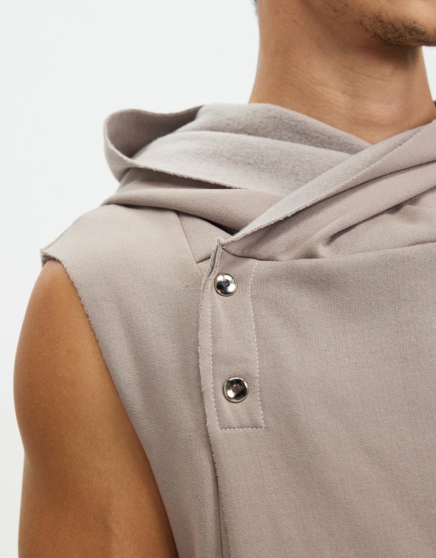 Surrounded By Ghosts - The Purpurite Long Hooded Fleece Sleeveless Cardigan