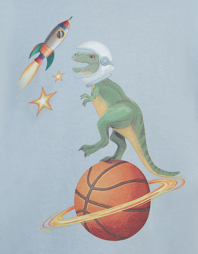 Fleur Harris - 'Out of This World' Orbit Tee in Pale Blue