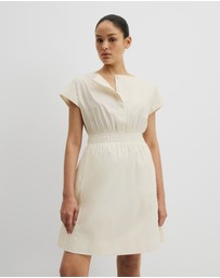 Country Road - Australian Cotton Shirred Waist Mini Dress