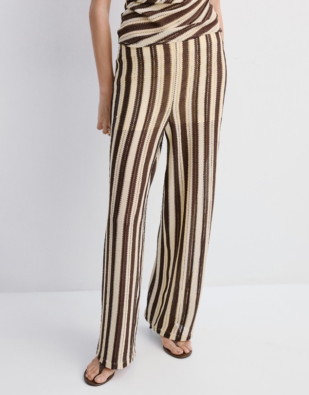 M.N.G - Striped Openwork Knit Pants