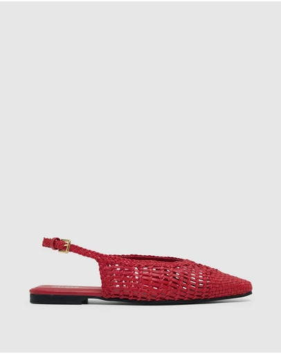 Oxford - Eva Woven Nappa Slingback Shoes