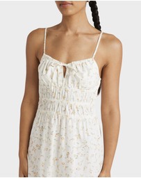 RVCA - Womens Blurred Ditsy Gathered Midi Dress