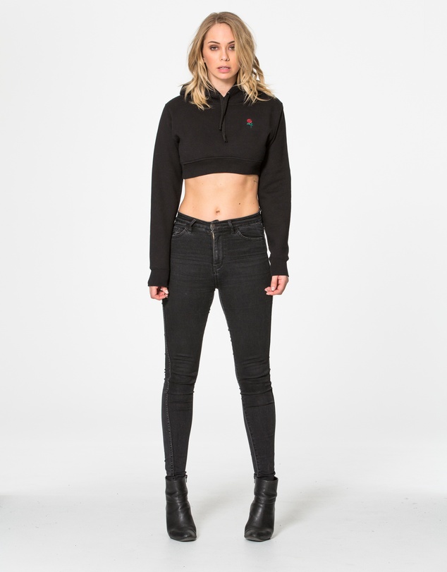 DVNT - Autumn Rose Crop Hoodie