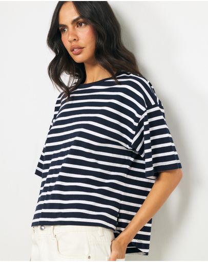 Navy & White Stripe