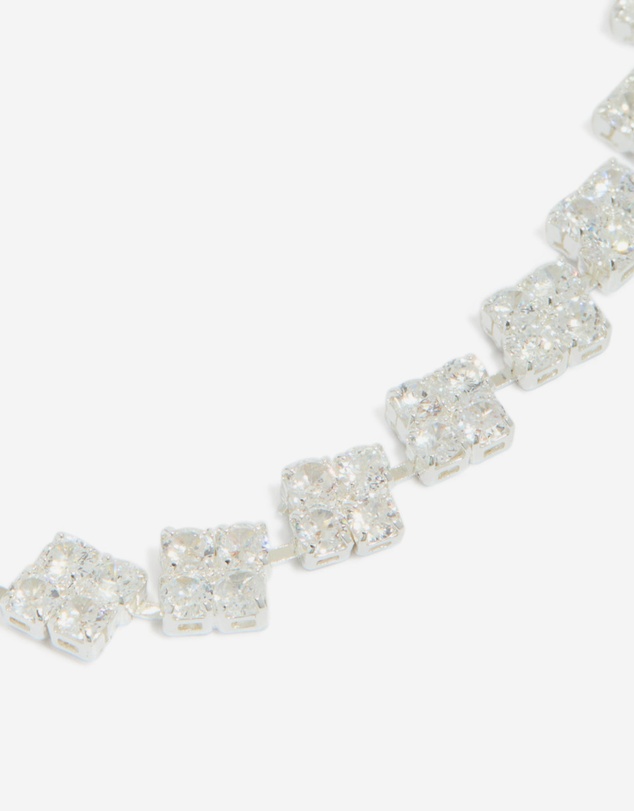 Lovisa - Silver Plated Cubic Zirconia Flower Detail Toggle Bracelet
