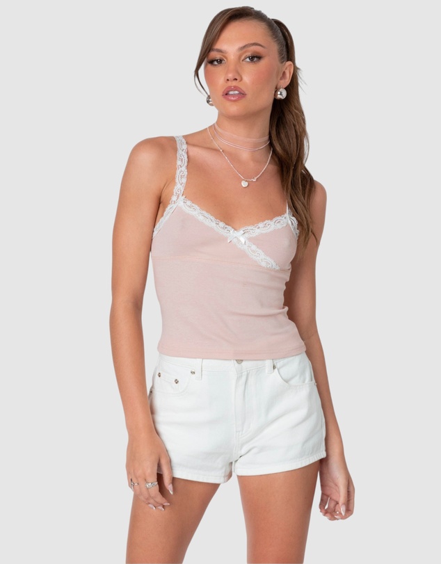 EDIKTED - Amilia lace trim tank top