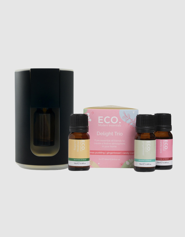 ECO. Modern Essentials - Cordless Travel Diffuser Obsidian & Delight Trio