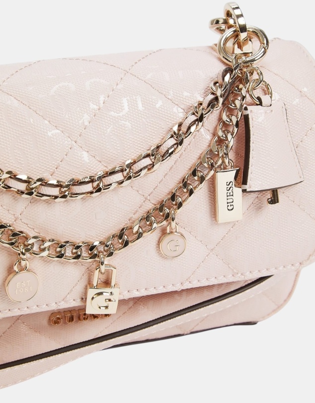 GUESS - Pink Libby Flap Crossbody Bag