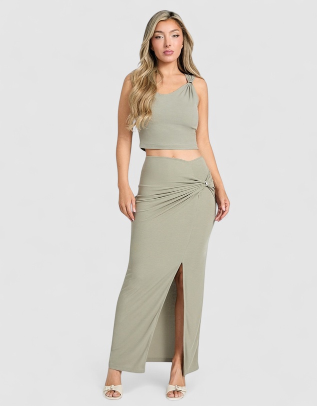 GUESS - Aimee Short Sleeve Jewel Draped Top