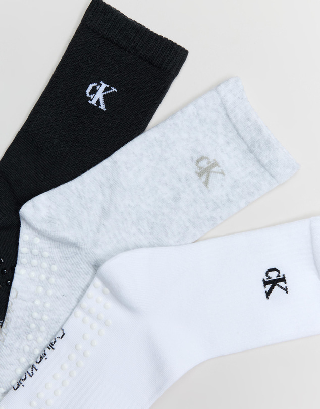 Calvin Klein - 3-Pack Cushioned Grip Crew Socks