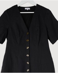 Revibe - Repaired AERE Rani Linen Midi Dress - AU 12