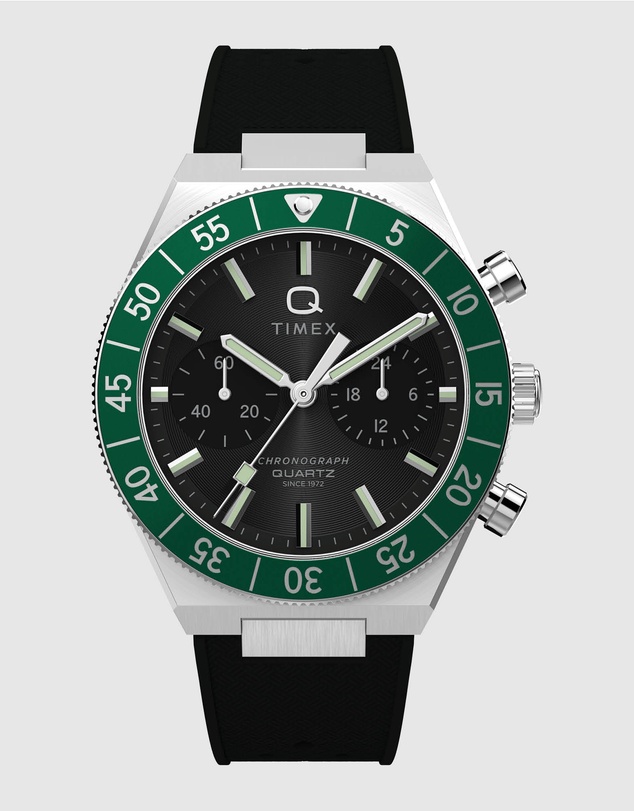 TIMEX - Q Timex Continental Chronograph 40mm Synthetic Rubber Strap Watch