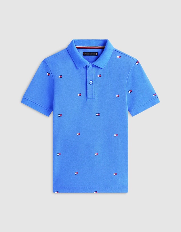 Tommy Hilfiger - Regular Fit Wavy Flag Embroidery Polo Shirt - Teens