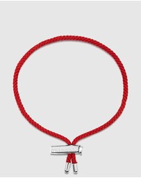 Nialaya Jewellery - Men's Red String Bracelet With Adjustable Silver Lock