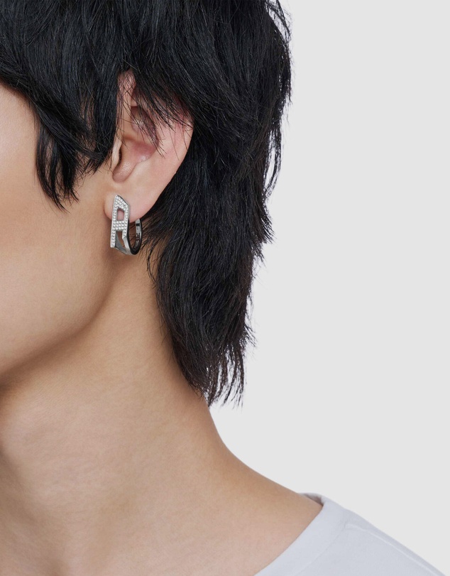 Diesel - D Logo Silver-Tone Earring