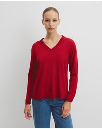 Country Road - Lightweight Merino Wool V-neck Knit