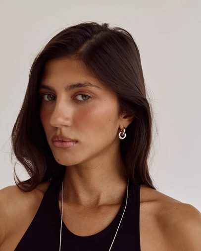 CENDRE - Hailey Huggie Earrings Silver