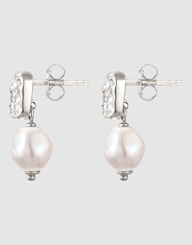 Elli Jewelry - Baroque Swarovski® Pearl Drop Earrings in 925 Silver